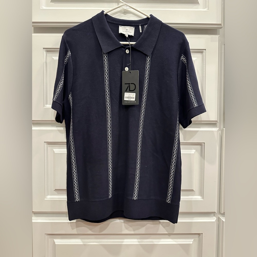 NWT Men’s Size M, 7 Diamonds Sweater Polo